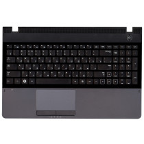 Клавиатура для ноутбука Samsung 300E5A 305E5A черная топ-панель темно-серая