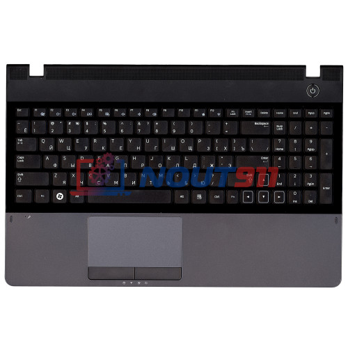 Клавиатура для ноутбука Samsung 300E5A 305E5A черная топ-панель темно-серая