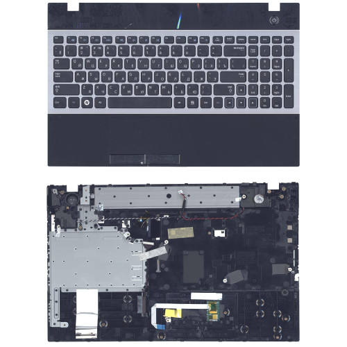 Клавиатура для ноутбука Samsung 300V5A 305V5A NP305V5A NV300V5A черная топ-панель серая рамка