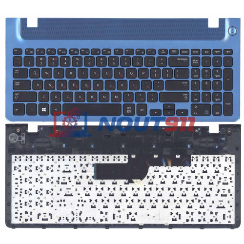 Клавиатура для ноутбука Samsung 355V5C 350V5C  черная рамка синяя
