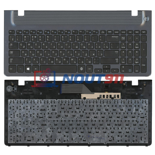 Клавиатура для ноутбука Samsung 355V5C 350V5C NP355V5C NP355V5C-A01 черная с серой рамкой