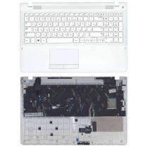 Клавиатура для ноутбука Samsung 370R4E 370R4E-S01 370R5E 15.6" белая топ-панель
