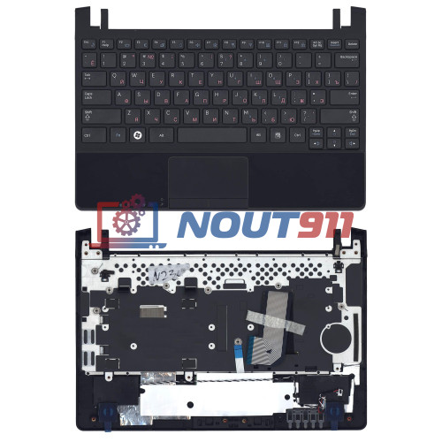 Клавиатура для ноутбука Samsung N230 черная топ-панель черная