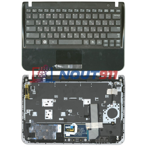 Клавиатура для ноутбука Samsung NF310 черная, топ-кейс черный