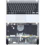 Клавиатура для ноутбука Samsung NP350U2B топкейс черная серебристый корпус