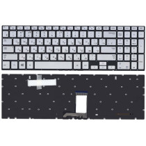 Клавиатура для ноутбука Samsung NP770Z5E NP880Z5E серебристая с подсветкой без рамки