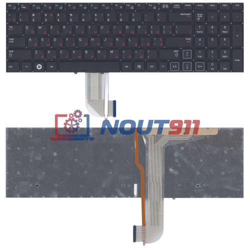 Клавиатура для ноутбука Samsung RF711 черная с подсветкой