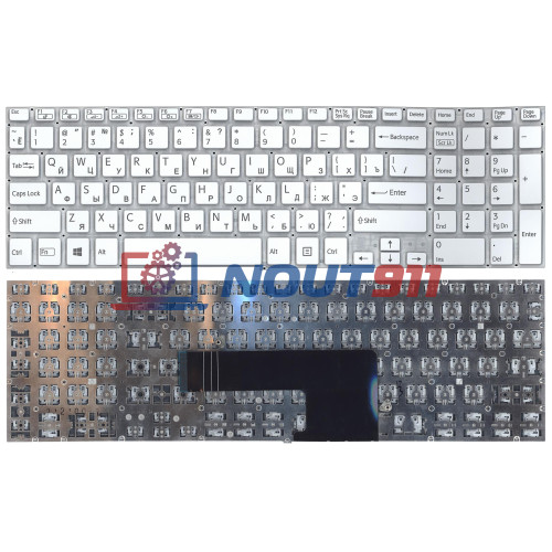 Клавиатура для ноутбука Sony FIT 15 SVF15 белая с подсветкой