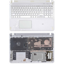 Клавиатура для ноутбука Sony FIT 15 SVF15 белая топ-панель без подсветки