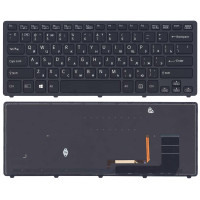 Клавиатура для ноутбука Sony SVF14N черная с подсветкой