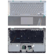 Клавиатура для ноутбука Sony SVP11 серебристая топ-панель