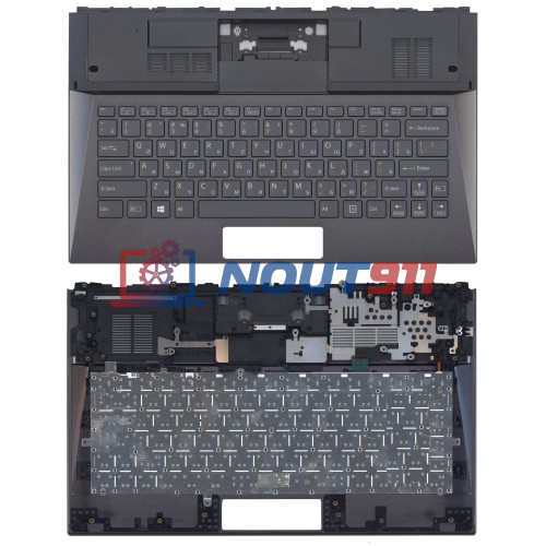 Клавиатура для ноутбука Sony Vaio SVD13 черная с подсветкой топ-панель