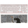 Клавиатура для ноутбука Sony Vaio SVE17 белая рамка розовая с подсветкой