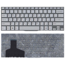 Клавиатура для ноутбука Sony VAIO SVF14 серебристая с подсветкой без рамки