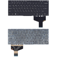 Клавиатура для ноутбука Sony VAIO SVF14 черная с подсветкой без рамки