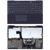 Клавиатура для ноутбука Sony Vaio SVS15 черная с подсветкой  топ-панель