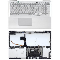 Клавиатура для ноутбука Sony Vaio SVS15 серебристая с подсветкой топ-панель