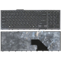 Клавиатура для ноутбука Sony Vaio VPC-F11 VPC-F12 VPC-F13 VPC-F11M1EH черная с серой рамкой