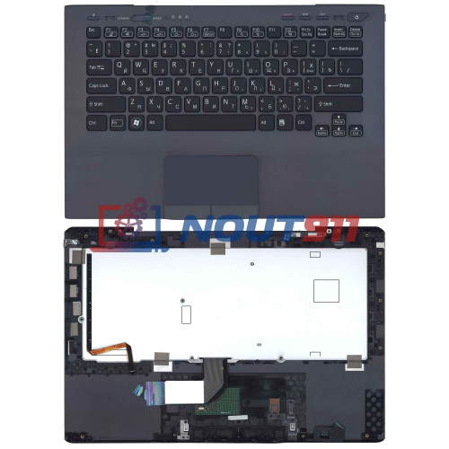 Клавиатура для ноутбука Sony Vaio VPC-SB VPC-SD черная топ-панель