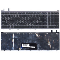 Клавиатура для ноутбука Sony VGN-AW черная с серой рамкой