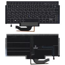 Клавиатура для ноутбука Toshiba Portege Z10t черная с серой рамком и указателем