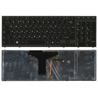 Клавиатура для ноутбука Toshiba Satellite A660 A665 черная с подсветкой