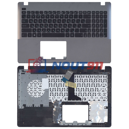 Клавиатура для ноутбука Asus X550 топ-панель черно-серебристая