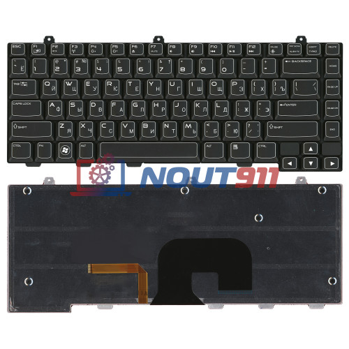 Клавиатура для ноутбука Dell Alienware M14X черная с подсветкой