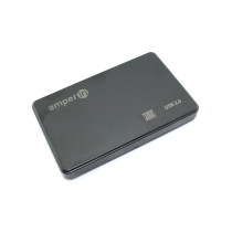 Корпус для жесткого диска Amperin AM25U2PB 2,5", USB 2.0, пластиковый, черный 5 шт