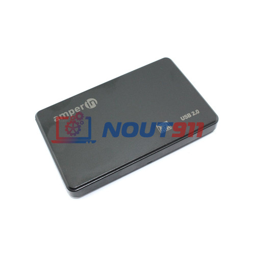 Корпус для жесткого диска Amperin AM25U2PB 2,5", USB 2.0, пластиковый, черный 5 шт