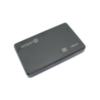Корпус для жесткого диска Amperin AM25U2PB 2,5", USB 3.0, пластиновый, черный