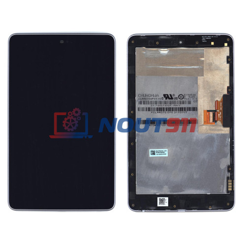 Модуль (матрица + тачскрин) для Asus Google Nexus 7 (ME370TG) черный с серебристой рамкой