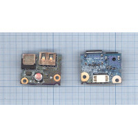 Разъем для ноутбука Lenovo G580 G480 USB 2.0 и DC Jack в сборе на плате