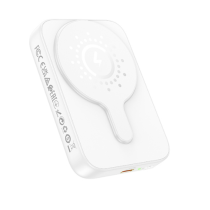 Внешний аккумулятор Powerbank HOCO J117A с быстрой беспроводной зарядкой (магнитный), белый