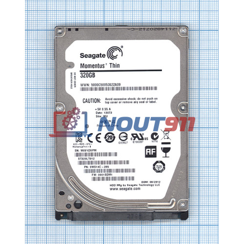 Жесткий диск 2.5" Seagate Momentus Thin 320GB, SATA II